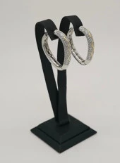 Zirkon Taşlı Halka Çelik Küpe - 1