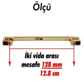 Mobilya Kulp  Mutfak Dolabı Çekmece Dolap Kulpları Kapak Kulpu Kulbu Gold Altın 128 mm Metal - 3