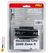 Peli 2690Z0 HeadsUp Lite LED ATEX Zone 0 Far, Antistatik Kafa Bandı, Siyah - ATEX 2015 - 2