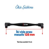 Mobilya Kulp Mutfak Dolabı Çekmece Dolap Kulpları Kapak Kulpu Kulbu Siyah 128 mm Metal thumbnail 3