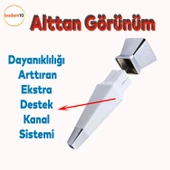 Dempa Lüks Mobilya Oturma Grubu Kanepe Sehpa TV Ünitesi Koltuk Ayağı Baza Ayakları Beyaz Krom 16 cm - 4
