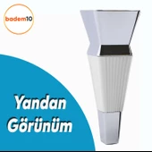 Dempa Lüks Mobilya Oturma Grubu Kanepe Sehpa TV Ünitesi Koltuk Ayağı Baza Ayakları Beyaz Krom 16 cm - 3