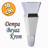 Dempa Lüks Mobilya Oturma Grubu Kanepe Sehpa TV Ünitesi Koltuk Ayağı Baza Ayakları Beyaz Krom 16 cm - 1