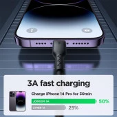 Joyroom Travel Serisi 30W Araç Sarmal Hızlı Şarj Kablosu Type-C'den Lightning 1,5 Metre - 3