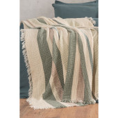 Laura Home Yeşil Puffy Müslin Pamuklu 230x250 cm Çift Kişilik Yatak Örtüsü - 1