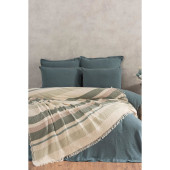 Laura Home Yeşil Puffy Müslin Pamuklu 230x250 cm Çift Kişilik Yatak Örtüsü - 2