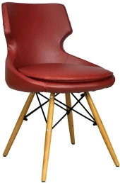 Bürocci Zaga Cafe Koltuğu-Bordo Deri-2023G0102 - 1