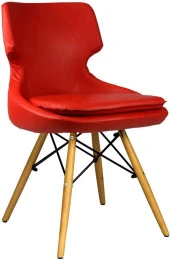 Bürocci Zaga Cafe Koltuğu-Kırmızı Deri-2023G0116 - 1