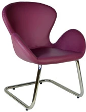 Bürocci Roberta Kromajlı Z Ayaklı Misafir Koltuğu-Mor Deri-2069J0124 - 1