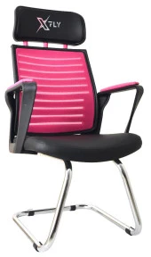 XFly Metal Ayaklı Oyuncu Koltuğu - Pembe File - 2400J0545 thumbnail 1