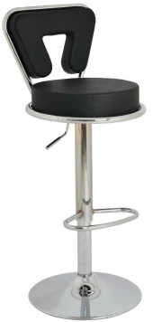 Bürocci Virago Bar Sandalyesi - Siyah Deri - 9540S0101 - 1
