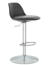 Bürocci Nadya Bar Sandalyesi - Gri Deri - Metal Ayaklı Bar Taburesi - 9537S0125 - 1