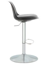 Bürocci Nadya Bar Sandalyesi - Gri Deri - Metal Ayaklı Bar Taburesi - 9537S0125 - 2