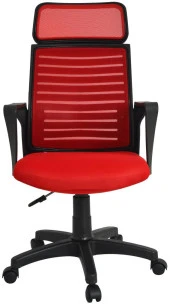 Bürocci Likya Plastik Ayaklı Çalışma Koltuğu-Kırmızı File-2284B0545 - 2