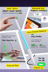 iPad 10.9 inç Air 5. Nesil Uyumlu Manyetik ve Kablosuz Şarj Olabilen Stylus Bluetooth Tablet Kalemi - 2