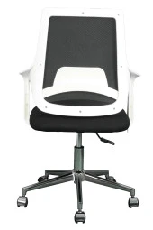 Bürocci Enzo White Fileli Çalışma Koltuğu-Siyah File-2376A0541 - 6