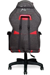 XFLY Vendetta Oyuncu Koltuğu Kırmızı Deri Gri Keten Kumaş Sabit Mekanizmalı Sandalye - 1509B0511 - 4