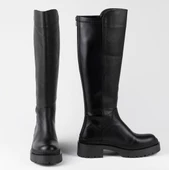 Kadın Hakiki Deri Geniş Konçlu Streç Çizme thumbnail 5