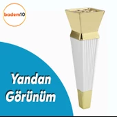 Dempa Lüks Mobilya Oturma Grubu Kanepe Tv Ünitesi Koltuk Ayağı Konsol Ayakları Beyaz Altın 20 Cm - 3