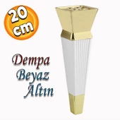 Dempa Lüks Mobilya Oturma Grubu Kanepe Tv Ünitesi Koltuk Ayağı Konsol Ayakları Beyaz Altın 20 Cm - 1