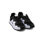 Mega Rahat İç Taban Siyah Beyaz Renk Fileli Dış Yüzey Bağcıklı Günlük Ayakkabı Sneakers - 2