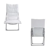 T.Concept Konforlu Katlanabilir, Yıkanabilir Kılıf, Metal Kamp Sandalye Gri Renk - 1