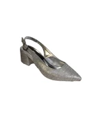 YAZKIŞ Kadın Gümüş Rose Siyah 6cm Topuklu Abiye Ayakkabı - 5