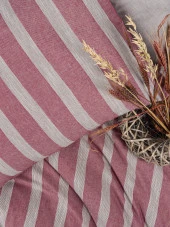 Cotton Box Ribbed Çift Kişilik Nevresim Takımı Bande Bordo thumbnail 2