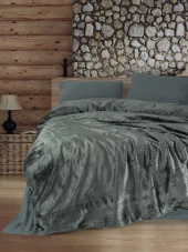 Cotton Box Velvet Çift Kişilik Nevresim Takımı Flossy Gri thumbnail 1