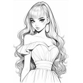 Anime Güzel Kızlar Boyama Kitabı  - 100 Süper Boyama - 3