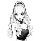 Anime Güzel Kızlar Boyama Kitabı  - 100 Süper Boyama - 5
