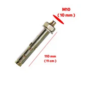 Saplamalı Gömlek Çelik Dübel M10x110 mm Raf Montaj Bağlantı Zemin Monte Tavan Beton Asma Aparat - 2