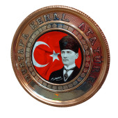 ATATÜRK DUVAR TABLOSU BAKIR DUVAR TABLOSU M.K. ATATÜRK TABLO ÖZEL ELİŞÇİLİĞİ 25 cm - 1