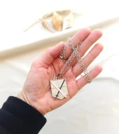 Kolye Titan Serisi Alaşım Kolye Anime Takı Aksesuar Gri Renk - 2