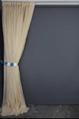 KETEN SİMLİ MODEL GOLD RENK TEK KANAT Hazır dikilmiş Pileli Fon Perde 300*260 cm thumbnail 8
