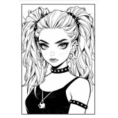 Anime Kötü Kızlar Boyama Kitabı  100 Süper Boyama - 6