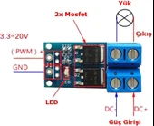 15A 400W Pwm Kontrollü Mosfet Anahtarlama Kartı Dual Mosfet - 2