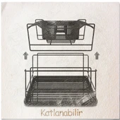 TEKNOTEL İKİ KATLI MODÜLER TABAKLIK BULAŞIKLIK MAT SİYAH KB010 - 5