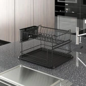 TEKNOTEL İKİ KATLI MODÜLER TABAKLIK BULAŞIKLIK MAT SİYAH KB010 - 2