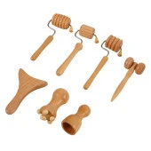 Mini Ahşap Yüz Masaj Aparatı & Madero Terapi Guasha 7'li Set - 3