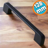 Mobilya Kulp Mutfak Dolabı Çekmece Dolap Kulpları Kapak Kulpu Kulbu Siyah 128 mm Metal - 1