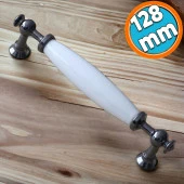 Porselen Füme Beyaz 128 mm Kulp Mobilya Çekmece Mutfak Kulplar Kulbu Dolabı Dolap Kapak Kulpu thumbnail 1