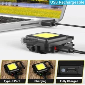 30 Ledli Mini El Feneri 4 Modlu Flash Çok Amaçlı Anahtarlık Su Geçirmez Şarjlı Mıknatıslı Led Işık Fonksiyonel Kamp Cep Işığı 1000 Lümen - 8