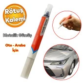 Oto Rötuş Kalemi 5 ML Araç Kaporta Tampon Çizik Giderici Fırça Yenileme Metalik Gümüş Renk Boya thumbnail 1