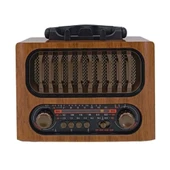 RADYO NOSTALJİ ŞARJLI PİLLİ BT/USB/SD/AUX/FM TELEFON STANDLI CAMERON CM-1966BT Sarı - 2