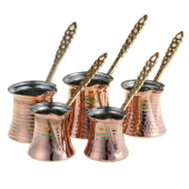 En Iyi Kalite Bakır Türk Kahvesi Cezve Seti 5li Set, Bakır Beşli Cezve Seti Safir Çay Kazanları - 1