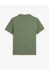 Polo Yaka Tişört Slim Fit Düğmeli Kısa Kollu thumbnail 2