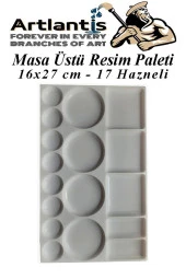 Masa Üstü Resim Paleti 1 Adet 17 Hazneli Boya Paleti 16X27 cm Sanatsal Boyalar İçin Palet Akrilik Boya Yağlı Boya Guaj Boya - 2