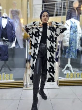 4002 Kazayağı Desenli Uzun Hırka - 3