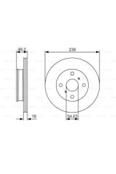 0986479r75 Fren Diski Toyota Corolla E9 1.6 87-93 Ön - 238 mm 1 Adet Fiyatıdır Uyumlu - 1